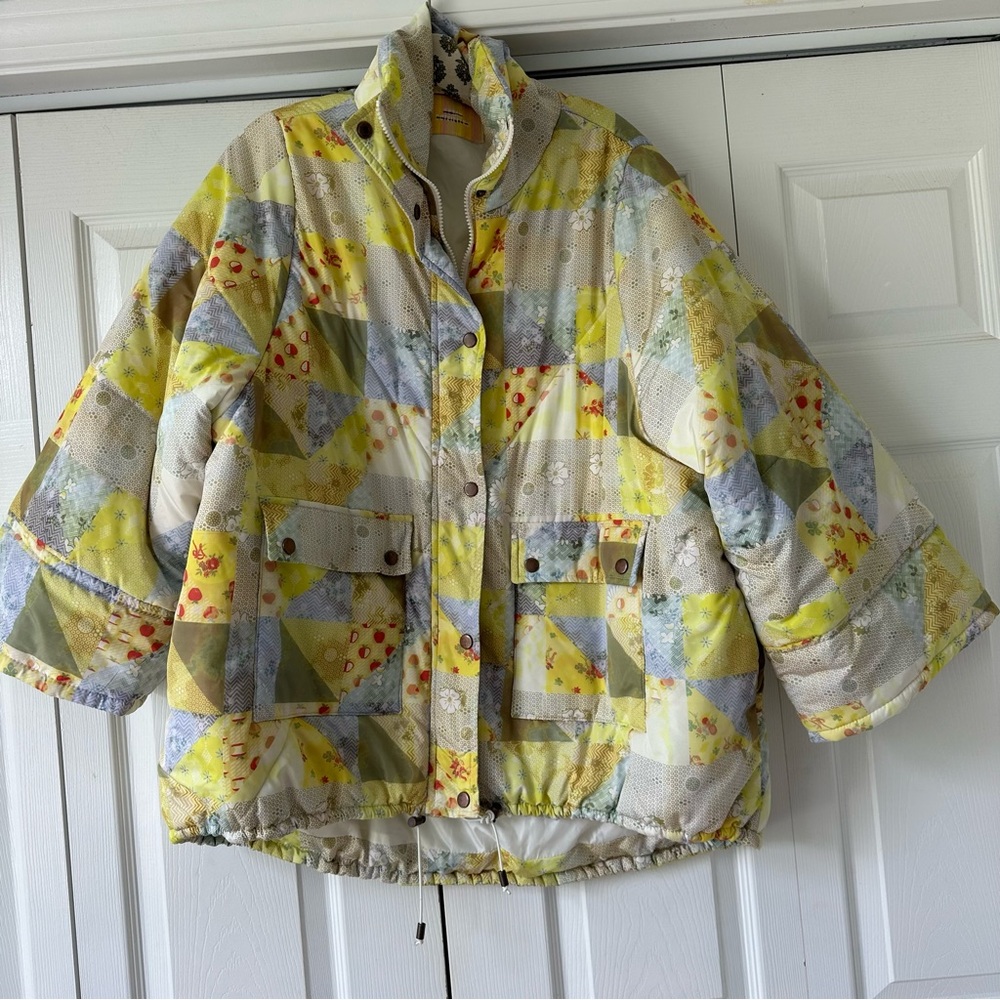 Urban Outfitters Patchwork Printed Nylon Puffer Jacket
